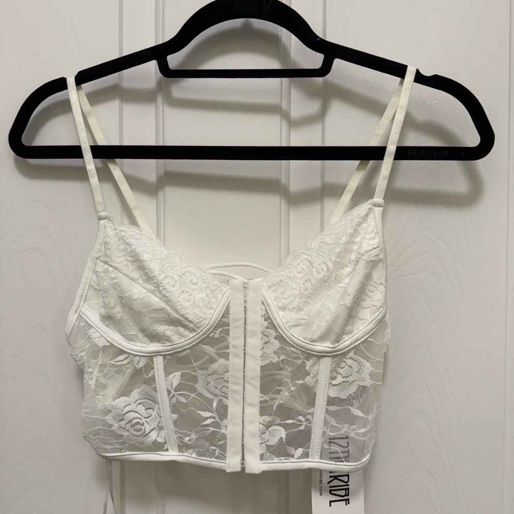 Elegant White Lace Bralette